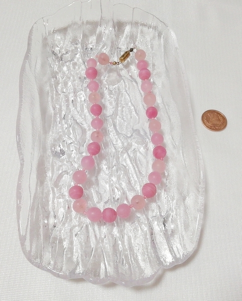 ピンク珠型ネックレス首輪チョーカー/ジュエリー/お守りアミュレット Pink pearl necklace collar choker jewelry amulet_画像2