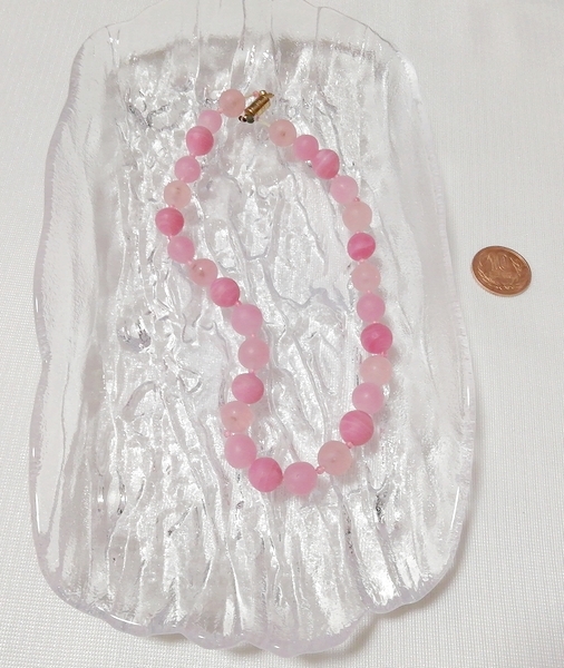 ピンク珠型ネックレス首輪チョーカー/ジュエリー/お守りアミュレット Pink pearl necklace collar choker jewelry amulet_画像4