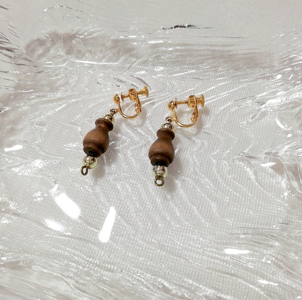 茶色ブラウン鐘型揺れるイヤリング/ジュエリー/アクセサリー Brown bell-shaped swaying earrings jewelry accessories_画像3