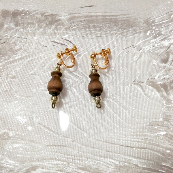 茶色ブラウン鐘型揺れるイヤリング/ジュエリー/アクセサリー Brown bell-shaped swaying earrings jewelry accessories_画像1