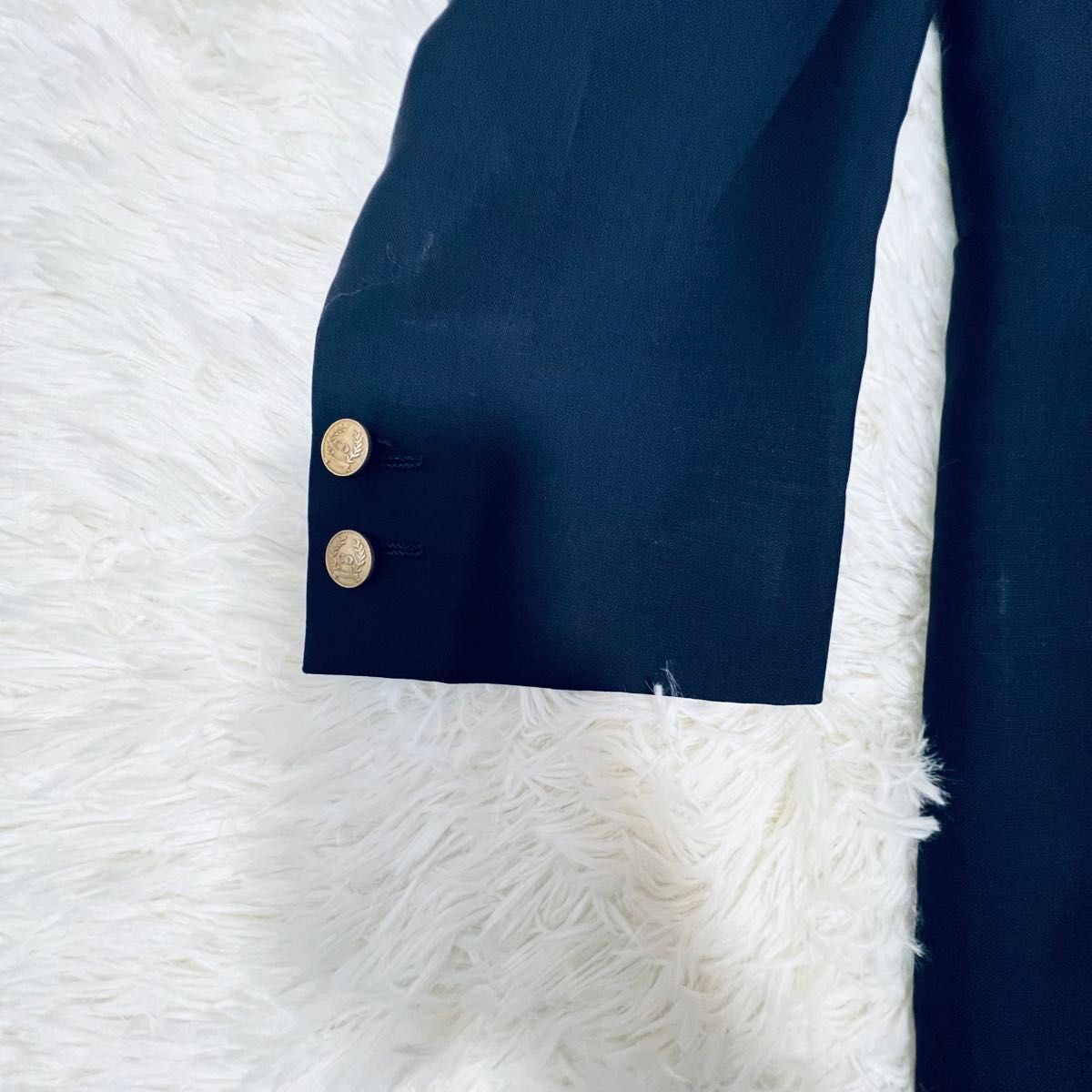 DIOR ディオール エンブレム Lサイズ ブレザー ジャケット ネイビー ゴールド ウール メンズ_画像5