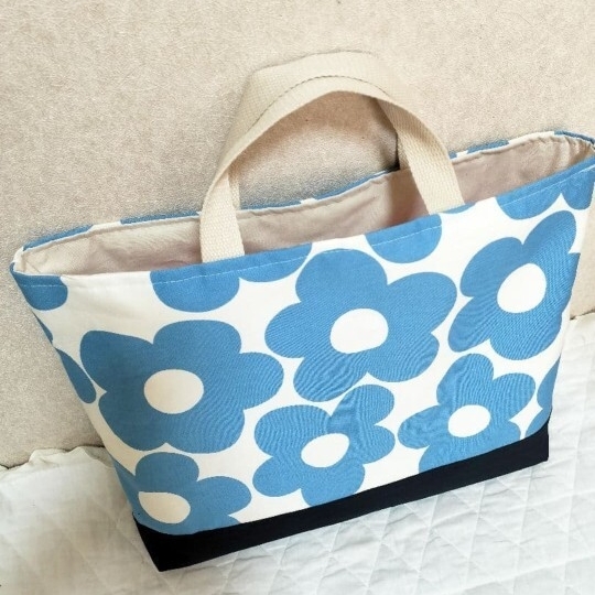 4点セット 水色花柄 入園入学セット ハンドメイド レッスンバッグ シューズケース 巾着袋_画像2