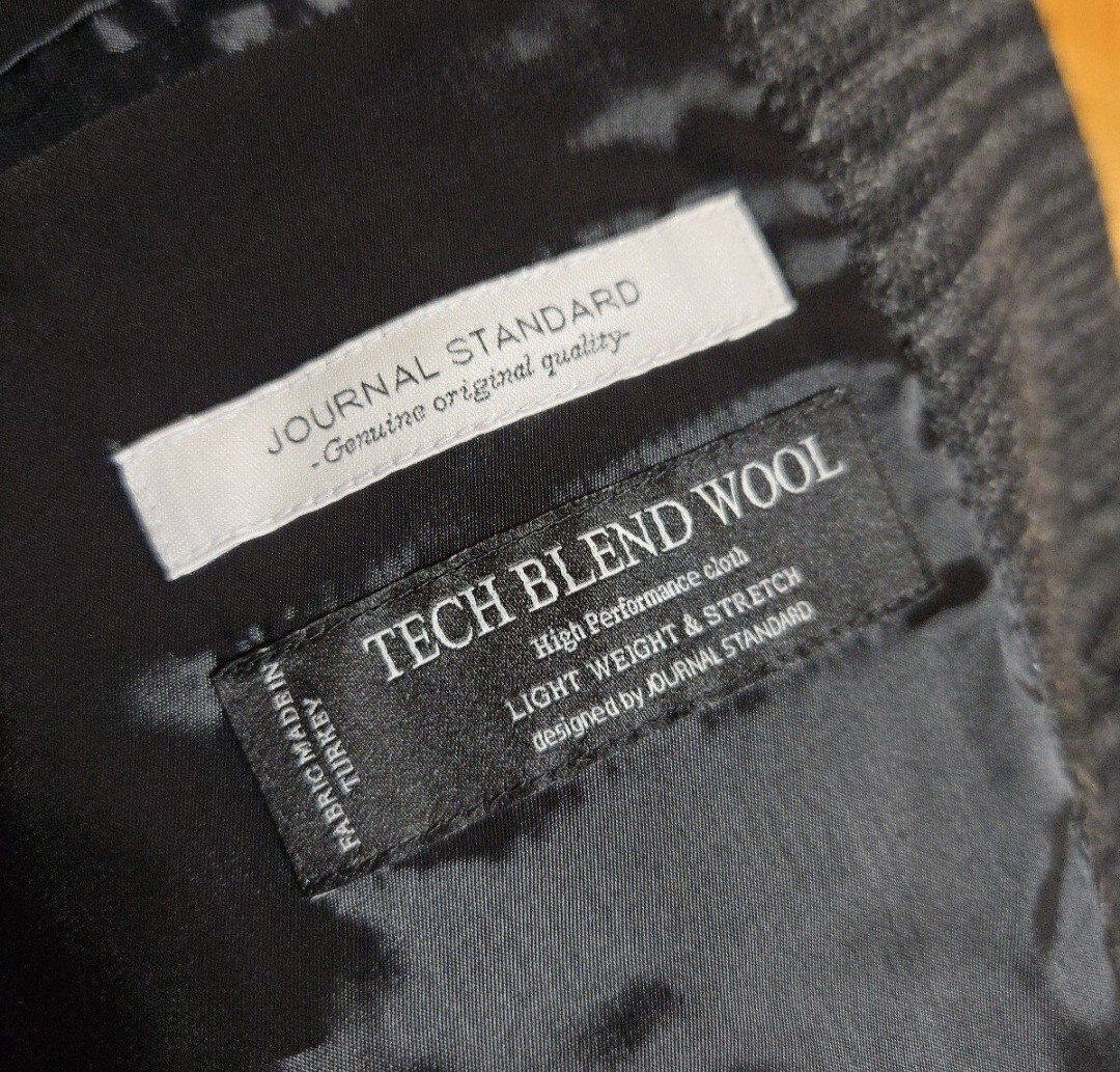 格別な質感★未使用 ジャーナルスタンダード 秋冬『TECH BLEND WOOL グレンチェック織りフラノツイードウール』◎グレー ジャケット(M)_画像6