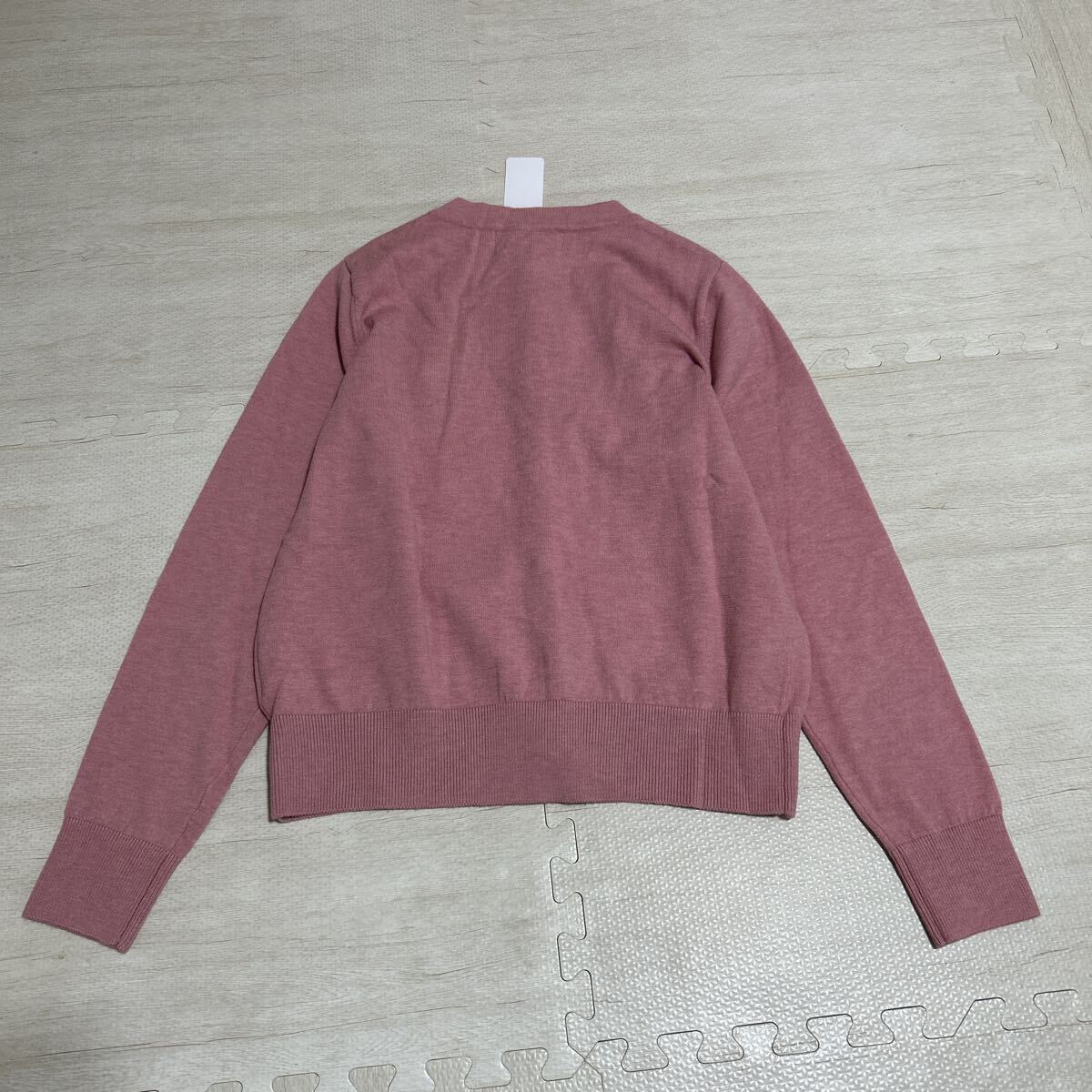 新品 タグ付き 未使用品 super beauty スーパービューティー カーディガン ニット トップス 花柄 パール ピンク 桃色 42サイズ XLサイズ_画像9