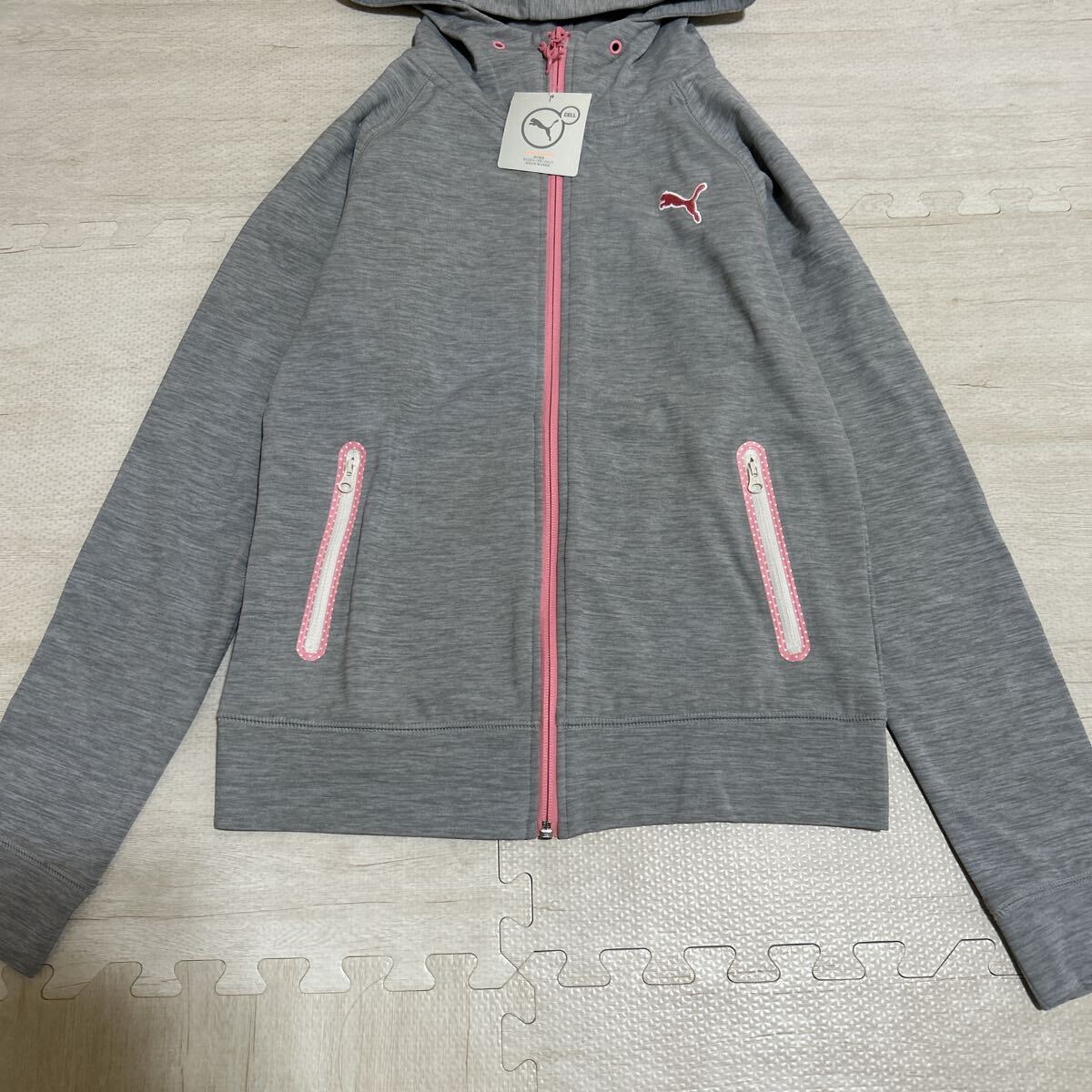 新品 タグ付き 未使用品 PUMA プーマ パーカー ジップアップ トップス フーディー スウェット カジュアル ジャージ グレー 灰色 Mサイズ_画像3