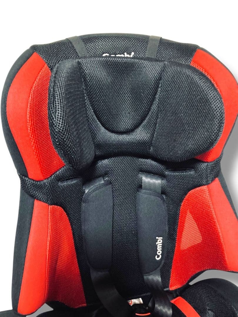コンビ Combi ジュニアシート Joytrip ジョイトリップ エアースルー GG 赤ちゃん 子供 車 クッション ドリンク ホルダー ブラック レッド_画像4