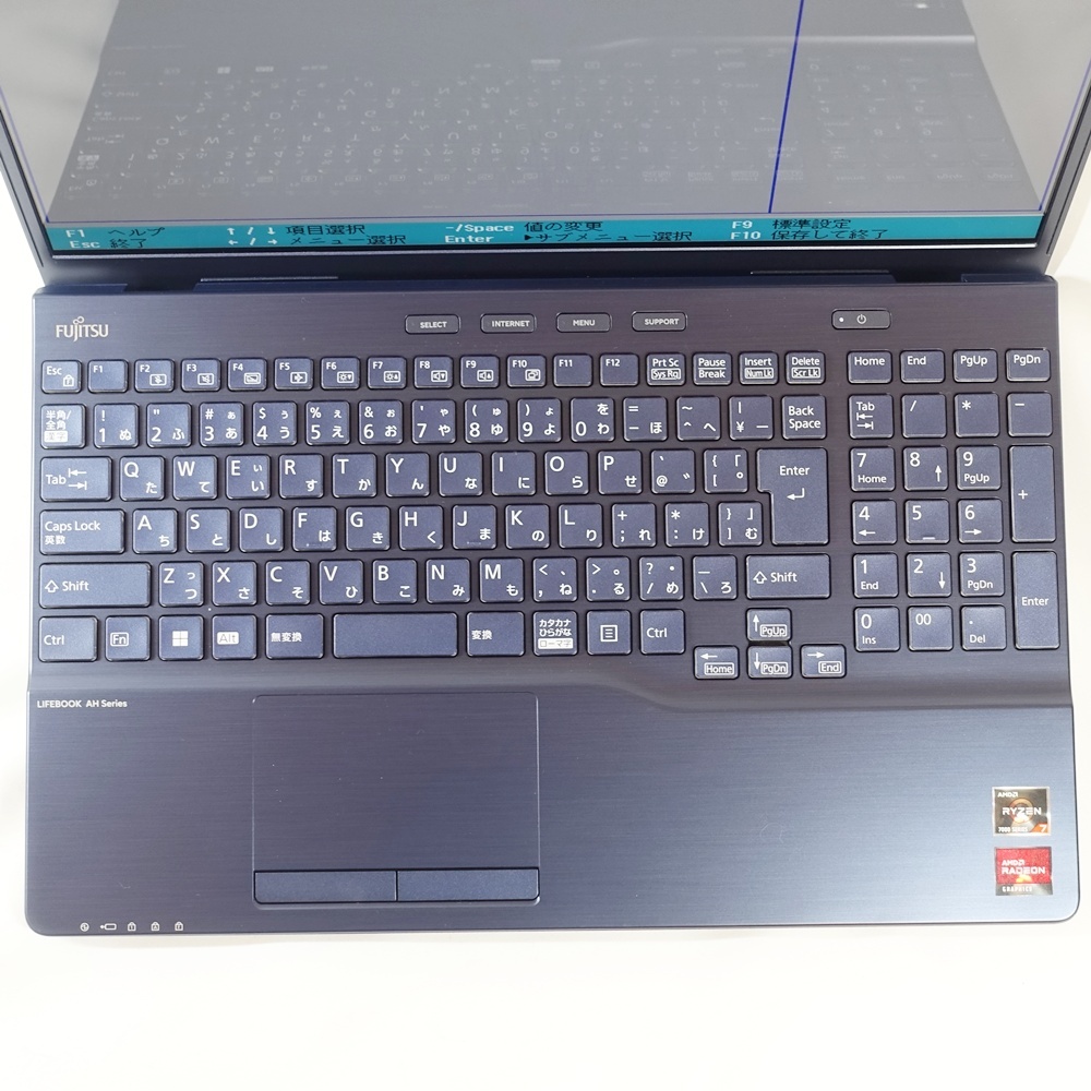 【ジャンク】富士通 AH53/H2 2023年製 Ryzen 7 7730U 8コア16スレッド SSD512GB メモリ16GB 部品取りや再起させられる方向け No860_画像4