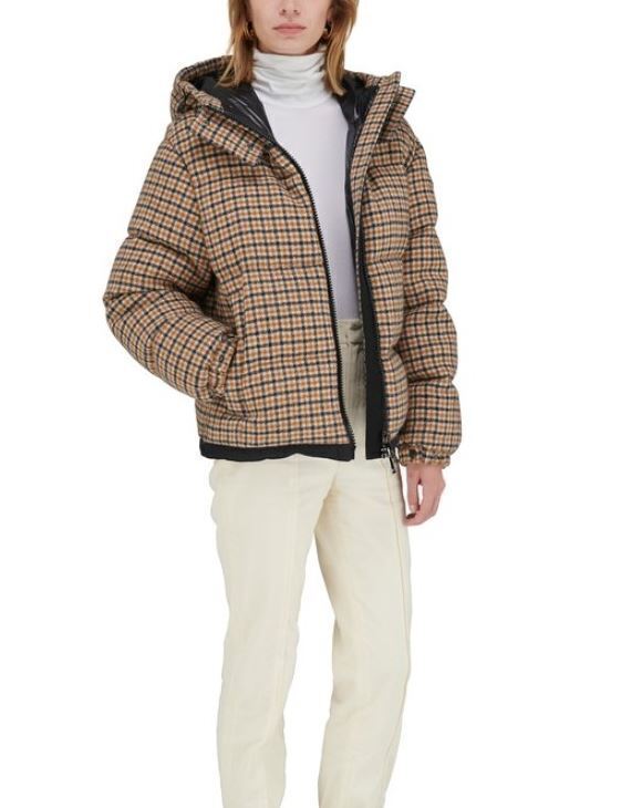 31万4600円 21AW モンクレール チェック柄 ウール ダウン ジャケット レディース 国内正規品 MONCLER #B2_画像4