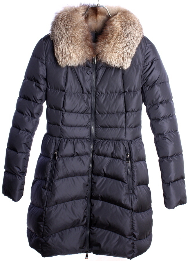 モンクレール フォックスファー ナイロン ダウン コート　ネイビー　レディース　 国内正規品　MONCLER　#B3_画像1