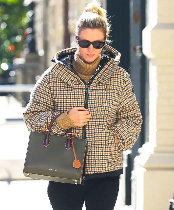 31万4600円 21AW モンクレール チェック柄 ウール ダウン ジャケット レディース 国内正規品 MONCLER #B2_画像1