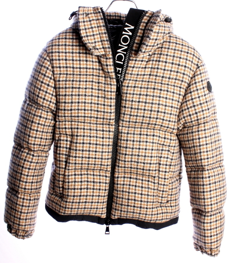 31万4600円 21AW モンクレール チェック柄 ウール ダウン ジャケット レディース 国内正規品 MONCLER #B2_画像2