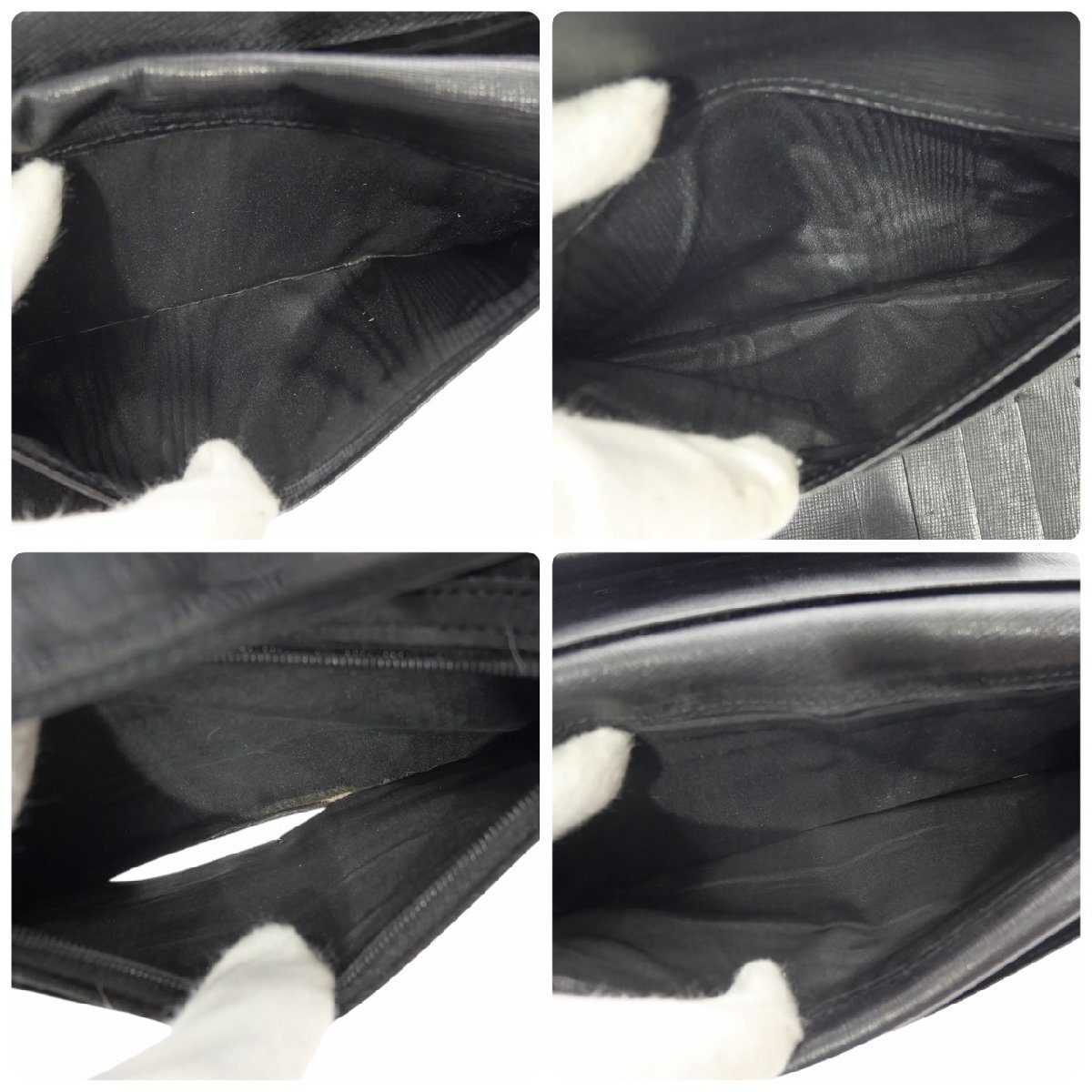 1円スタート 財布 まとめ3点セット PRADA プラダ GUCCI グッチ 等 二つ折り 三つ折り 長財布 三角ロゴプレート GG柄 レザー キャンバス_画像4