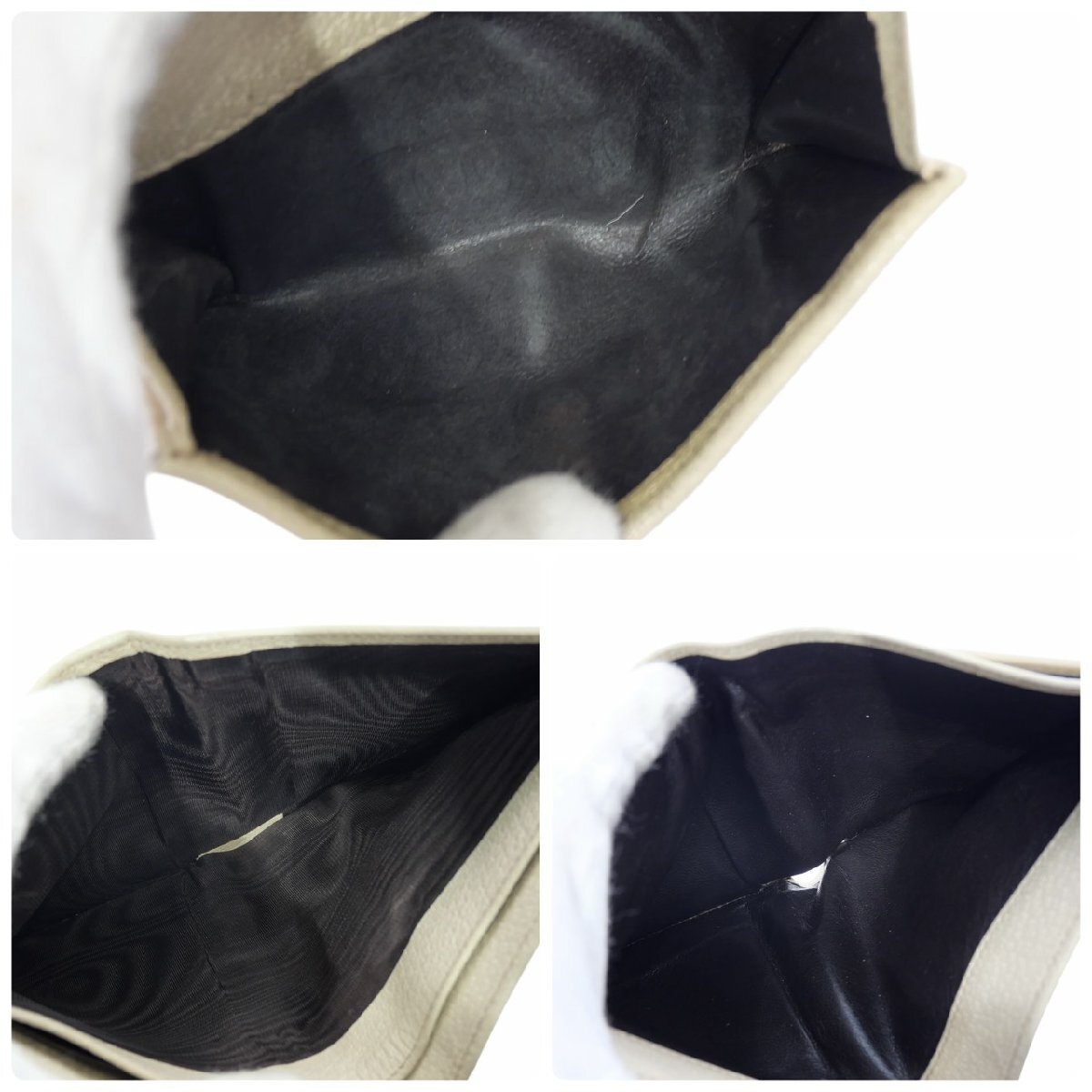 1円スタート 財布 まとめ3点セット PRADA プラダ GUCCI グッチ 等 二つ折り 三つ折り 長財布 三角ロゴプレート GG柄 レザー キャンバス_画像7