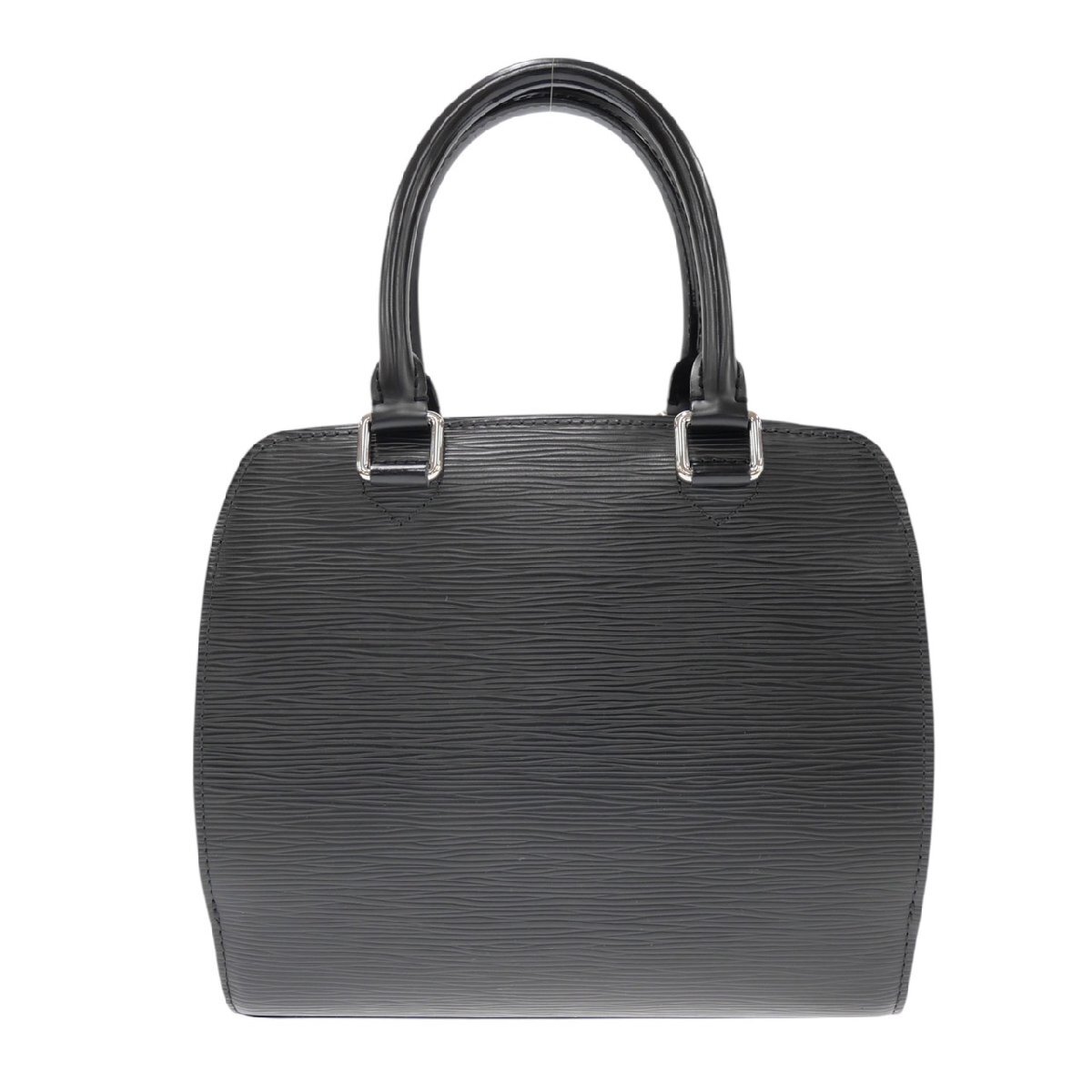 1 иен старт LOUIS VUITTON Louis Vuitton ponnfM52052 MI1025e Pinot wa-ru ручная сумочка серебряный металлические принадлежности ручная сумка черный женский 