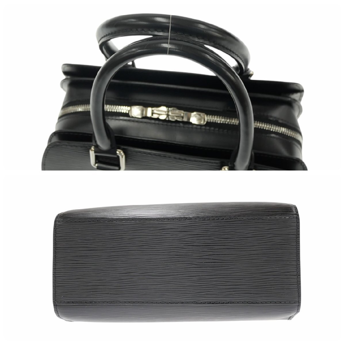 1 иен старт LOUIS VUITTON Louis Vuitton ponnfM52052 MI1025e Pinot wa-ru ручная сумочка серебряный металлические принадлежности ручная сумка черный женский 