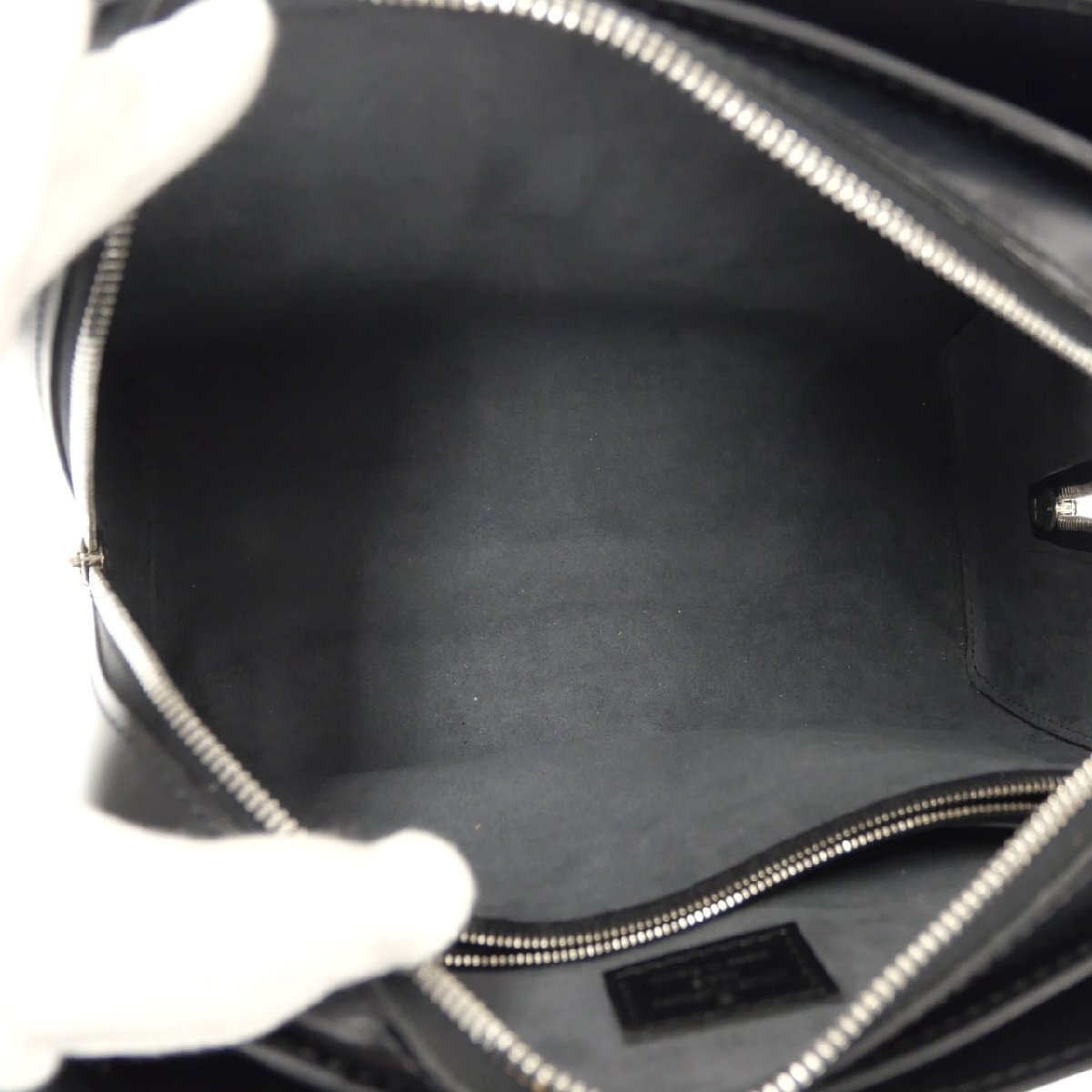 1 иен старт LOUIS VUITTON Louis Vuitton ponnfM52052 MI1025e Pinot wa-ru ручная сумочка серебряный металлические принадлежности ручная сумка черный женский 