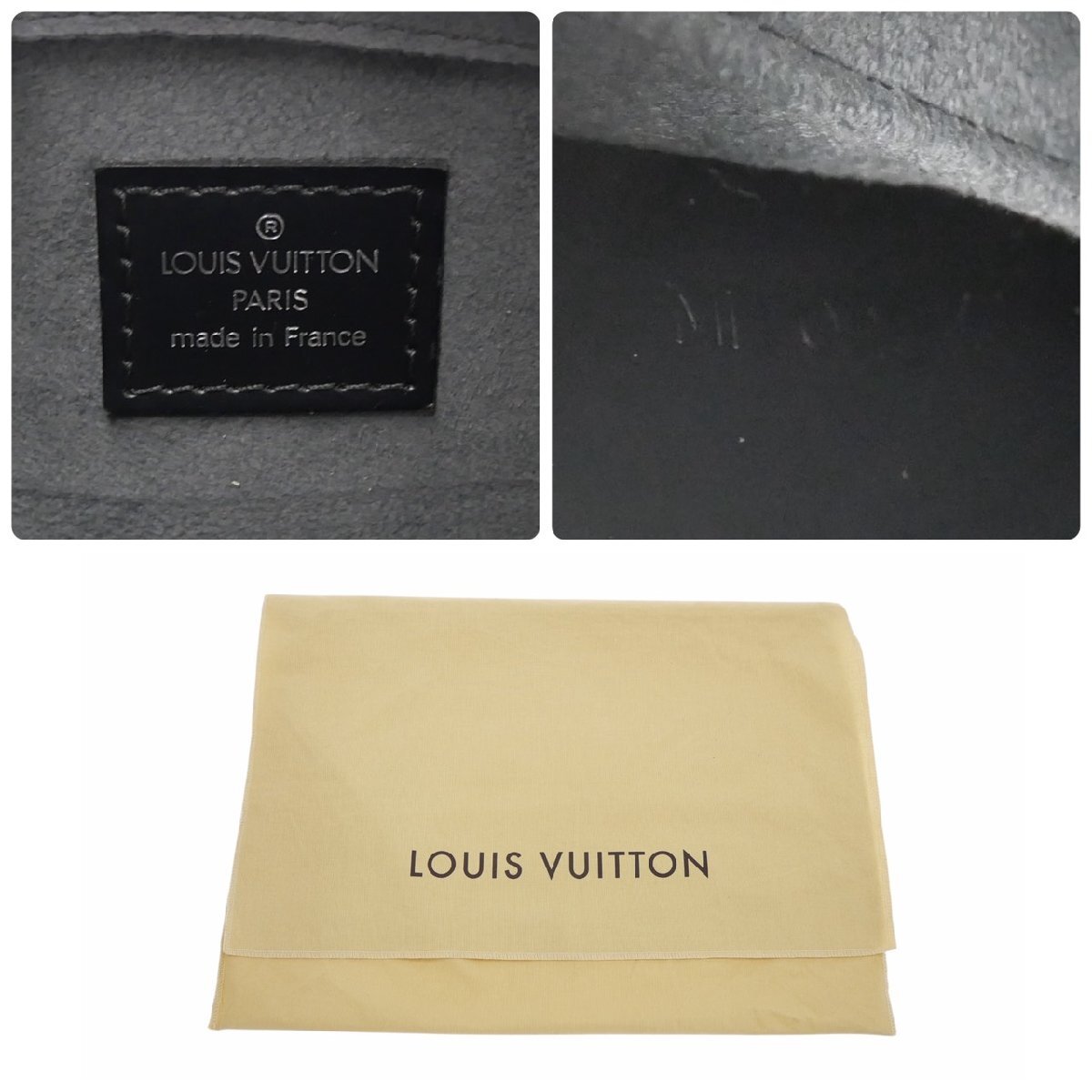 1 иен старт LOUIS VUITTON Louis Vuitton ponnfM52052 MI1025e Pinot wa-ru ручная сумочка серебряный металлические принадлежности ручная сумка черный женский 