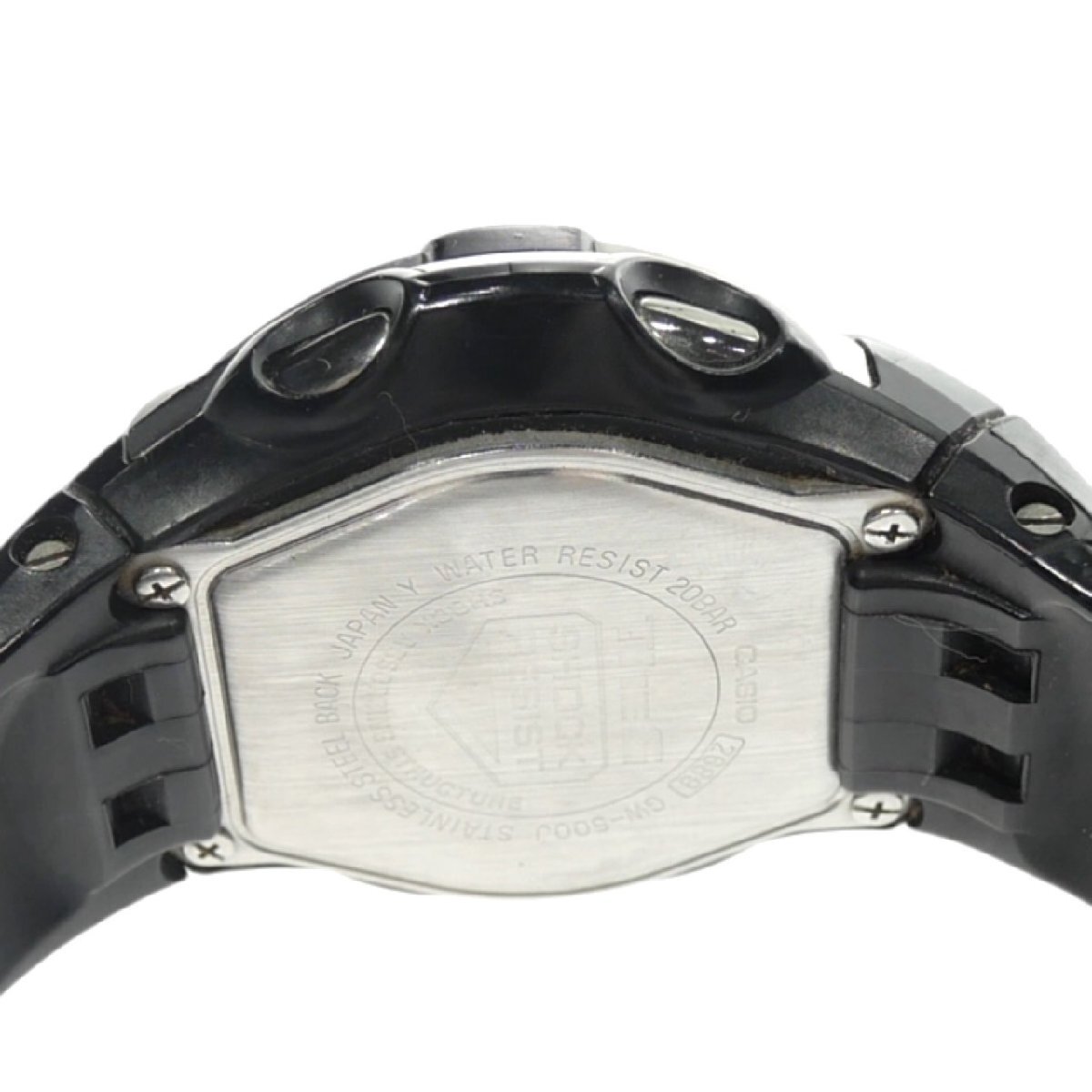 1円スタート 稼働品 CASIO カシオ G-SHOCK Gショック GW-500J The G タフソーラー ラウンド デジタル ブラック シルバー メンズ 腕時計_画像10