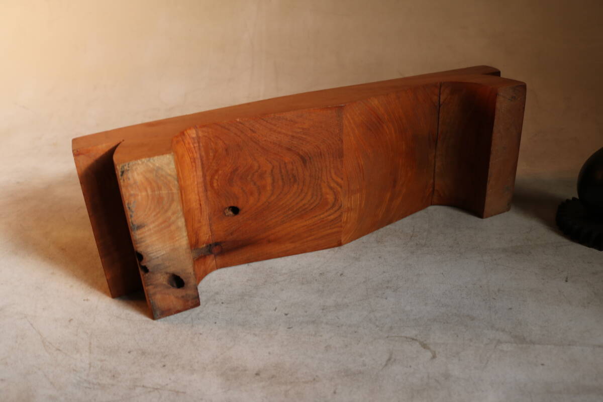 【伊董】ｃ180.アンティーク！レトロ！ 一刀彫り！古い飾り台欅製刳り貫き花台盆栽台 #古民芸 #展示台 #古道具_画像9