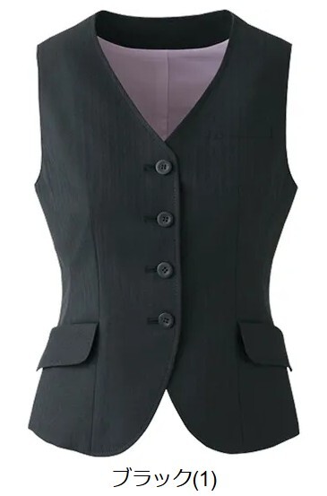 【新品】ALPHA PIER_17号_ベスト（1：ブラック）AR2814/アルファピア/かわいい会社事務服/おしゃれOL制服_画像1