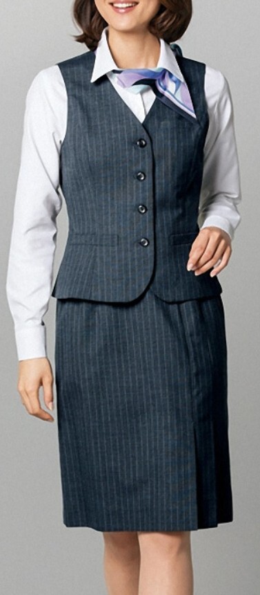 【新品】ALPHA PIER_17号_タイトスカート（1：ストライプチャコールグレー）AR3819/アルファピア/かわいい会社事務服/おしゃれOL制服_画像2
