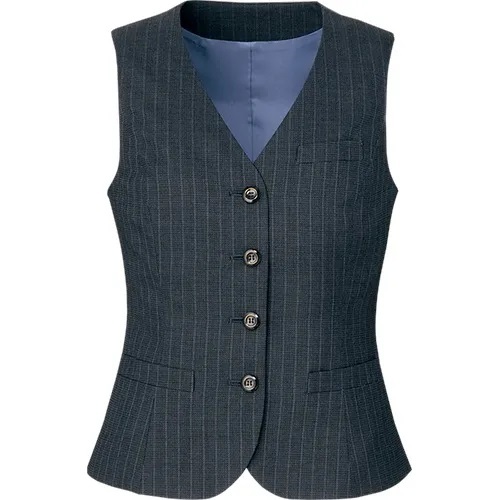 【新品】ALPHA PIER_23号_ベスト（1：ストライプチャコールグレー）AR2819/アルファピア/かわいい会社事務服/おしゃれOL制服_画像1