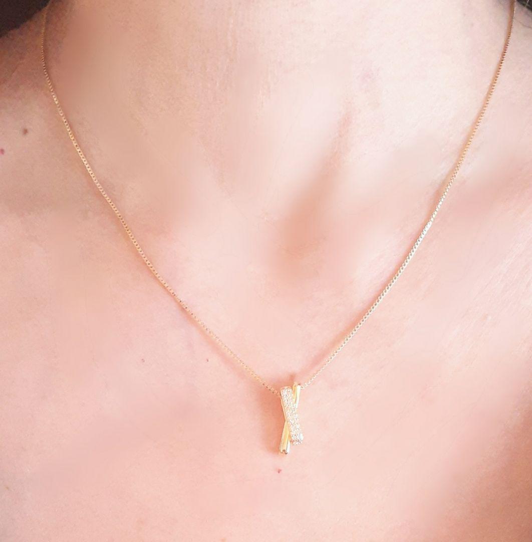  прекрасный простой Cross дизайн Gold колье 