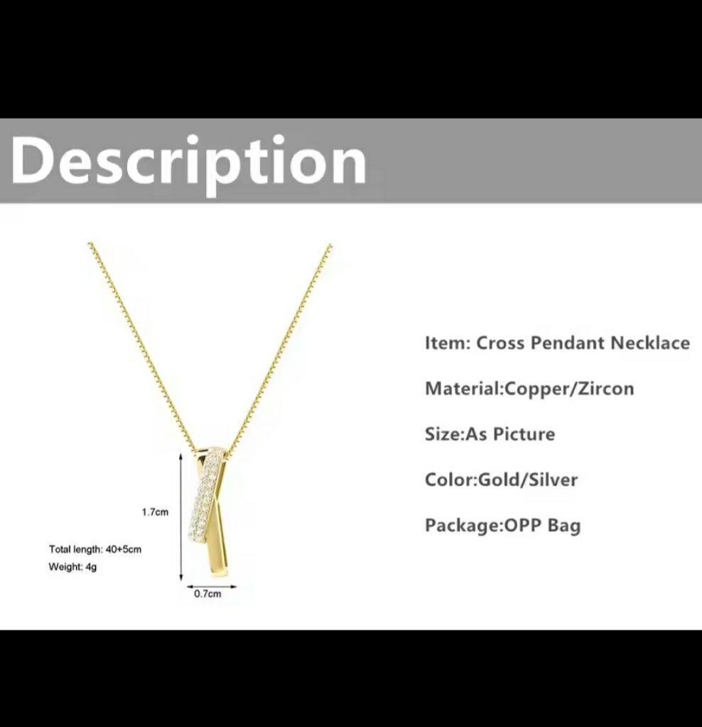  прекрасный простой Cross дизайн Gold колье 