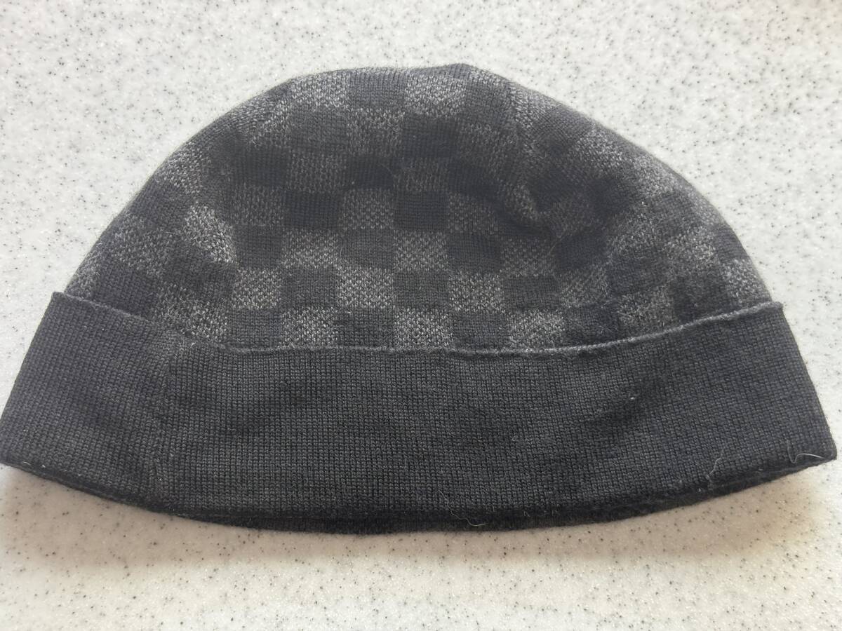 *LOUIS VUITTON Louis Vuitton * вязаная шапка * Damier *gla Fit * стандартный товар *USED товар *