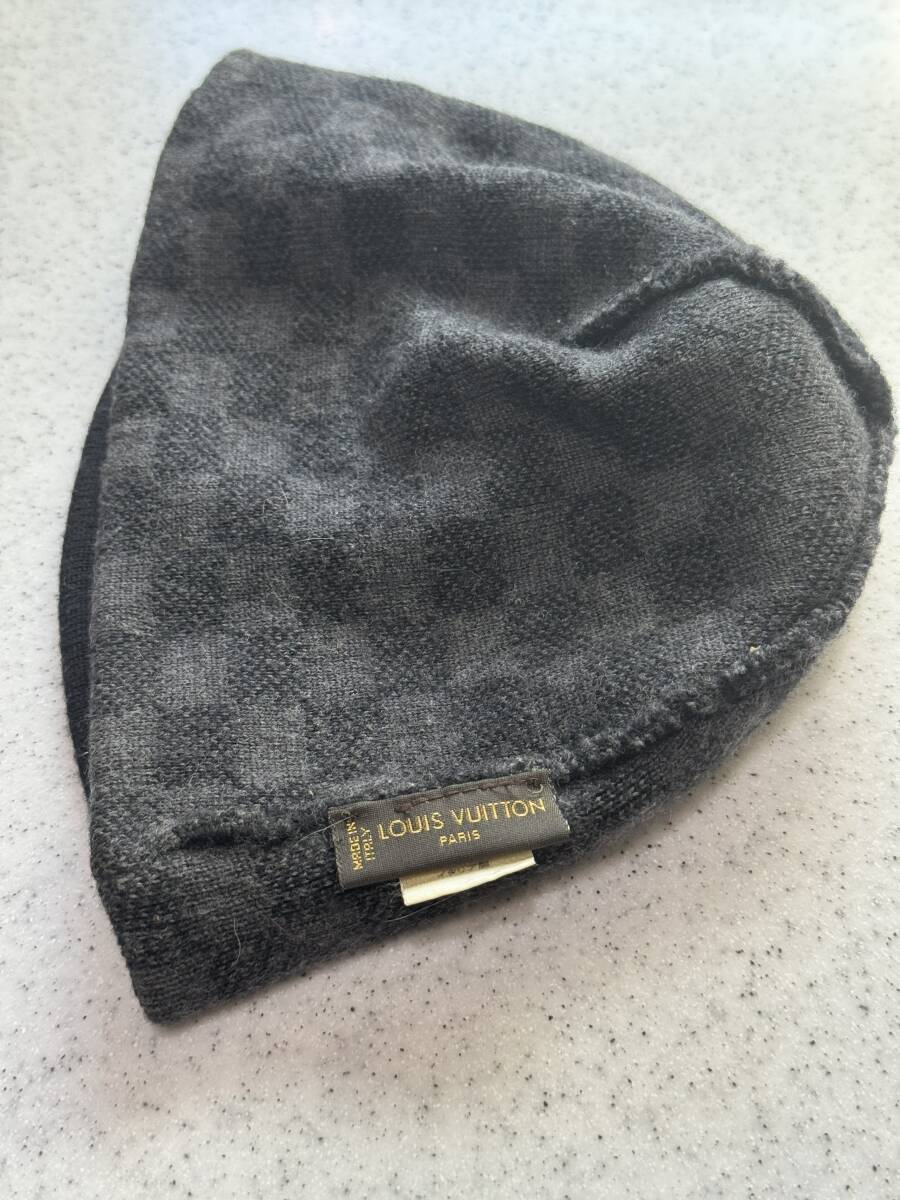 *LOUIS VUITTON Louis Vuitton * вязаная шапка * Damier *gla Fit * стандартный товар *USED товар *
