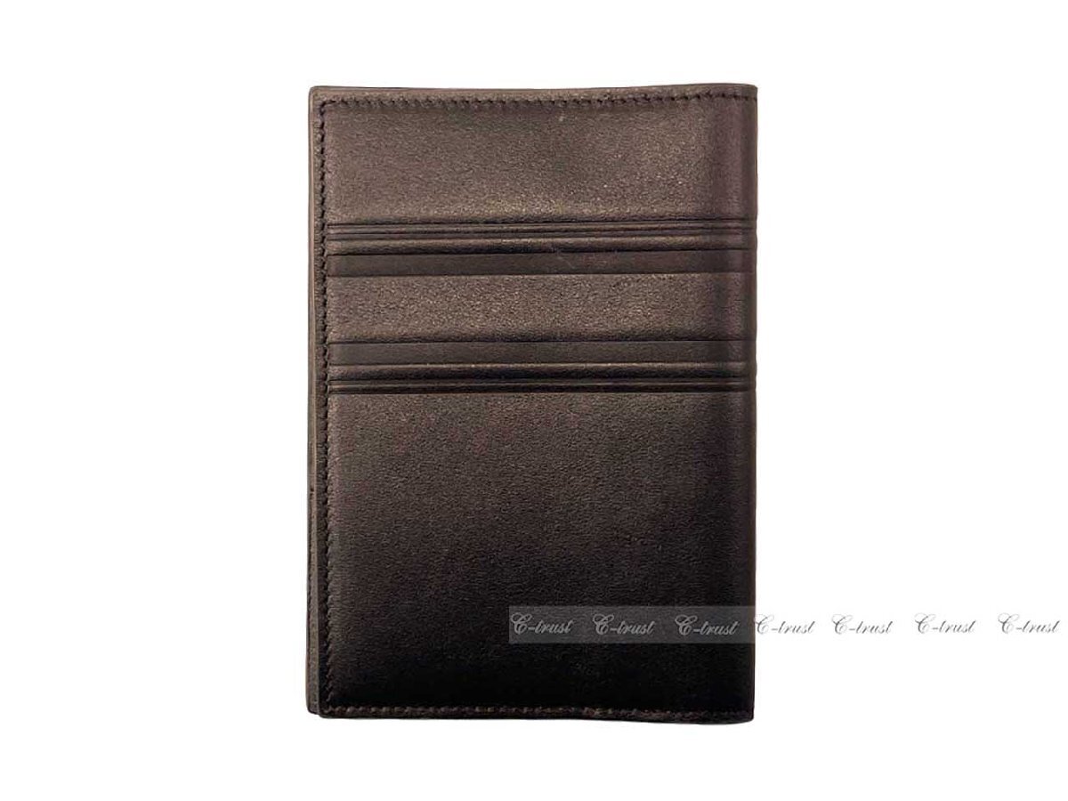 L646.. Brioni Brioni паспорт кейс PASSPORT держатель футляр для карточек кожа Logo Италия производства * 2014 COFFEE