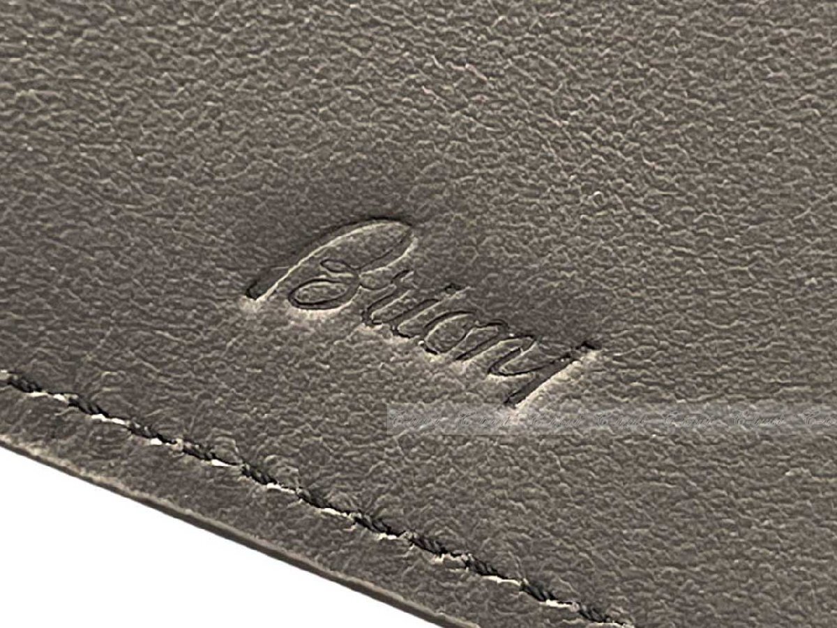 L646.. Brioni Brioni паспорт кейс PASSPORT держатель футляр для карточек кожа Logo Италия производства * 2014 COFFEE