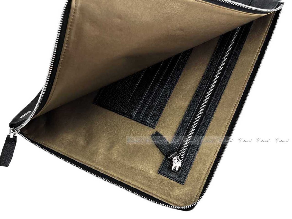 L647.. Brioni Brioni BAG сумка document ke- scratch бизнес A4 кожа Logo Италия производства * 1028 черный 