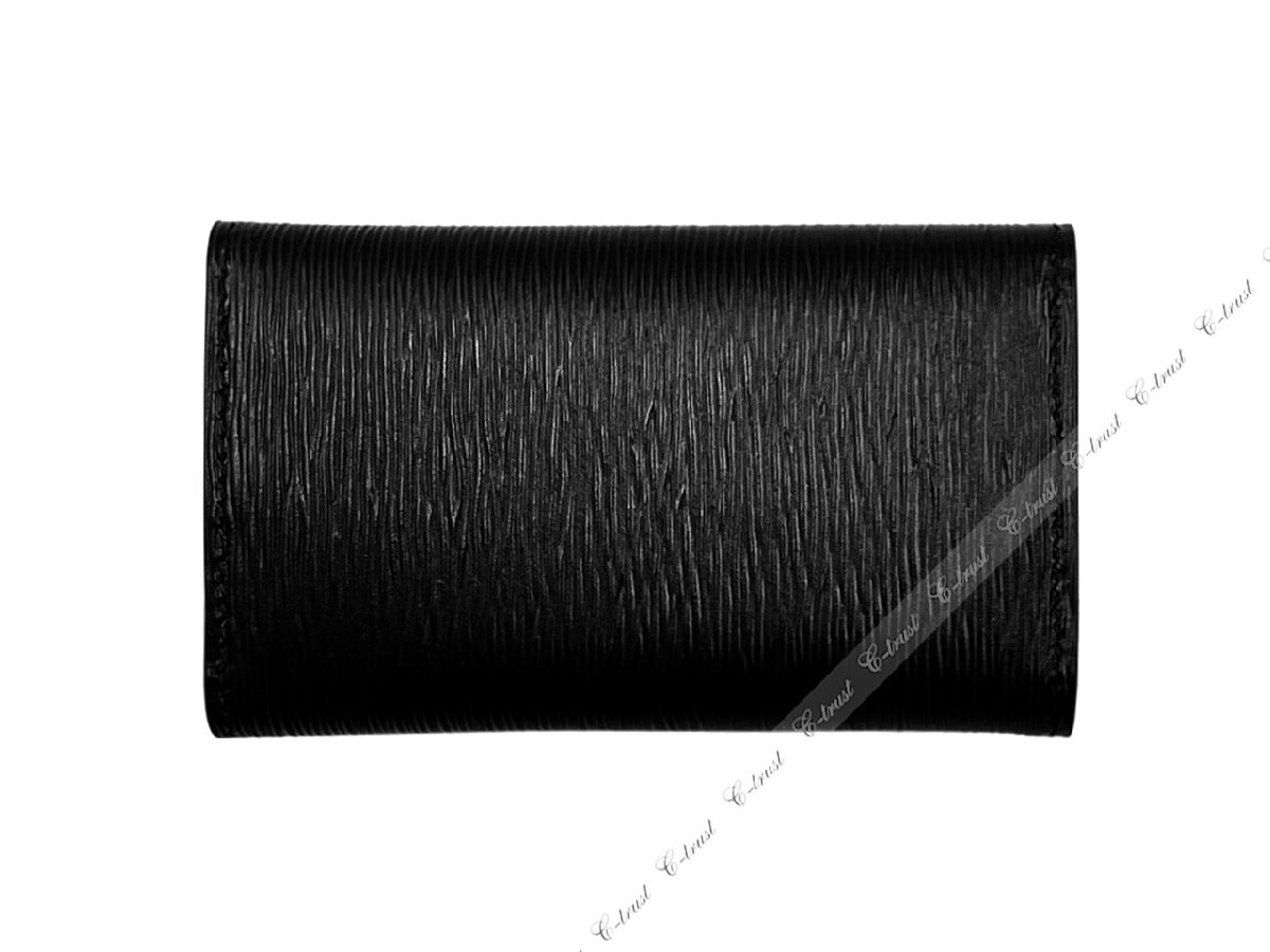 L719.. PRADA Prada чехол для ключей брелок для ключа VITELLO MOVE I 6 полосный кожа крюк Logo * черный 