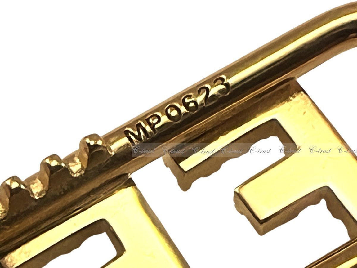 L721.. FENDI Fendi шпилька волосы зажим crystal Fendigraphy Hair Clip Logo Италия производства 8AH612A44GF089U * Gold 