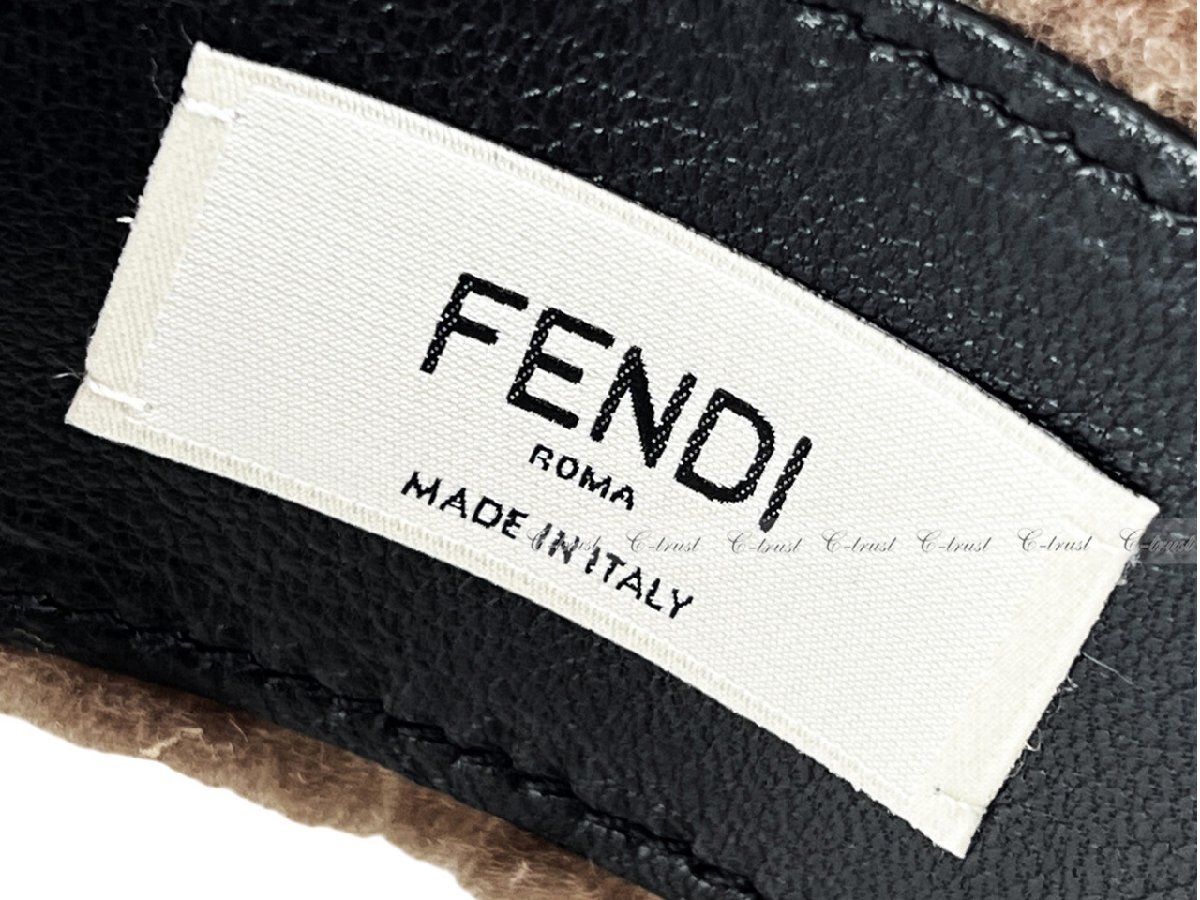 L748.. FENDI Fendi лента для волос лента-ободок аксессуары для волос мех FF Logo Италия производства FXQ642A9VQF0QE1 * Brown 