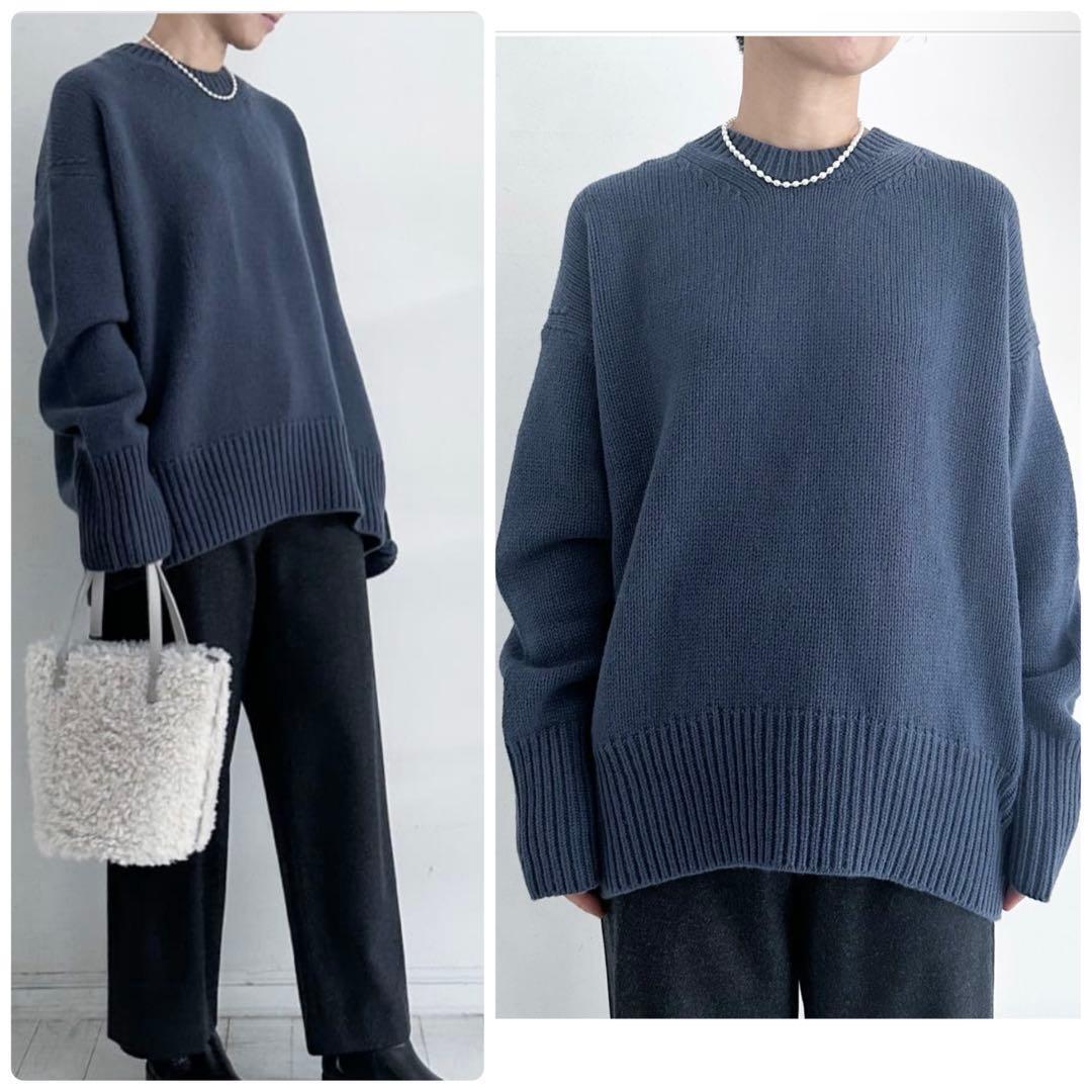 美品▲GALERIE VIE //ファインウールクルーネックプルオーバー_画像3