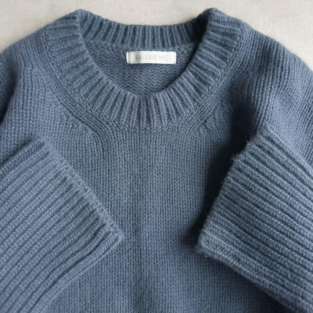 美品▲GALERIE VIE //ファインウールクルーネックプルオーバー_画像6