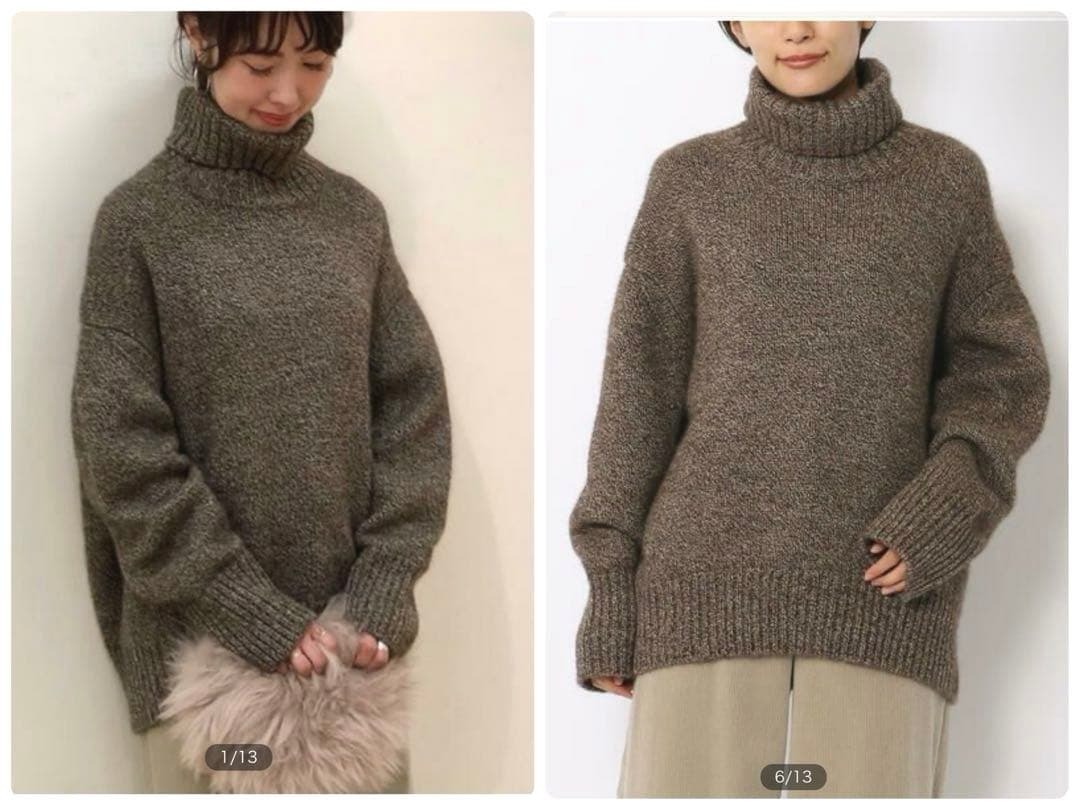 美品▲定価4.4万▲GALERIE VIE/ヤクキャメル ハイネックプルオーバー_画像2