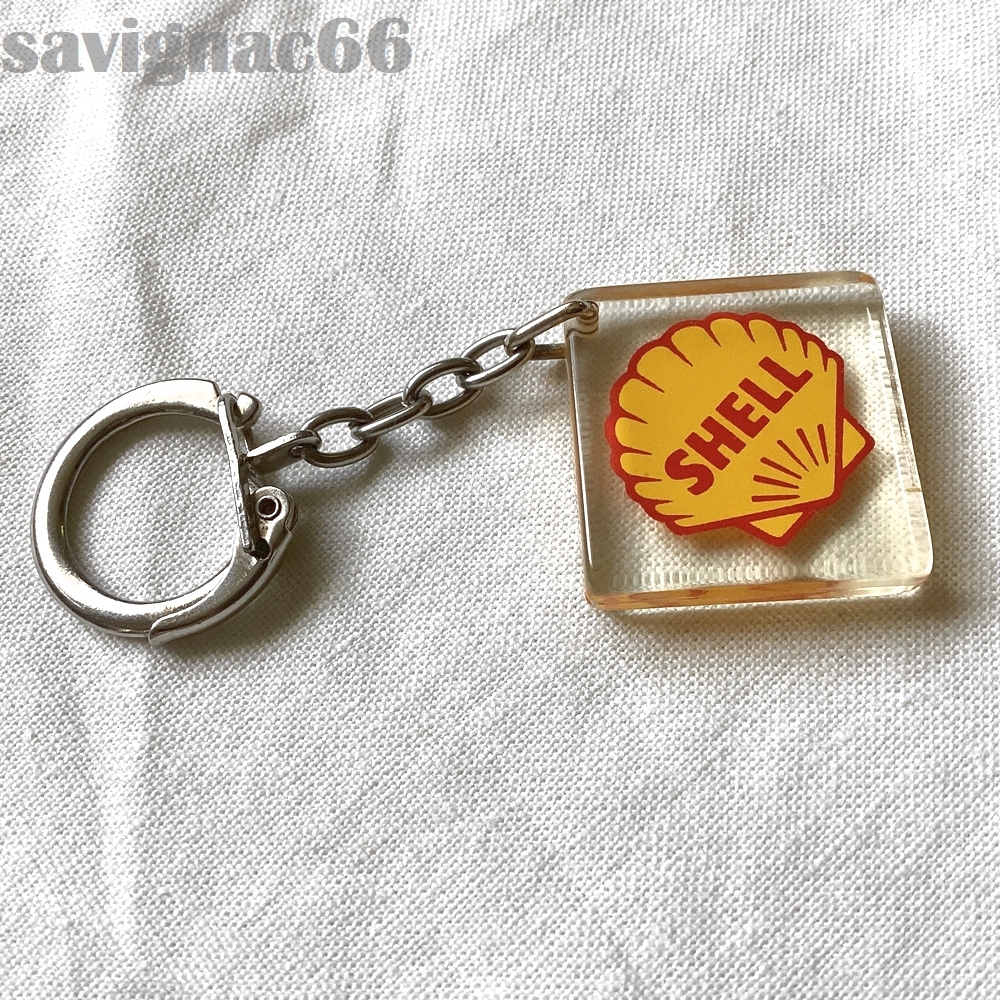 60年代 フレンチキーホルダー ブルボン SHELL ロゴ シェル 石油★ 60s フランス vintage 昭和 レトロ 旧車 バイク 当時物 ガソリンスタンド_画像2