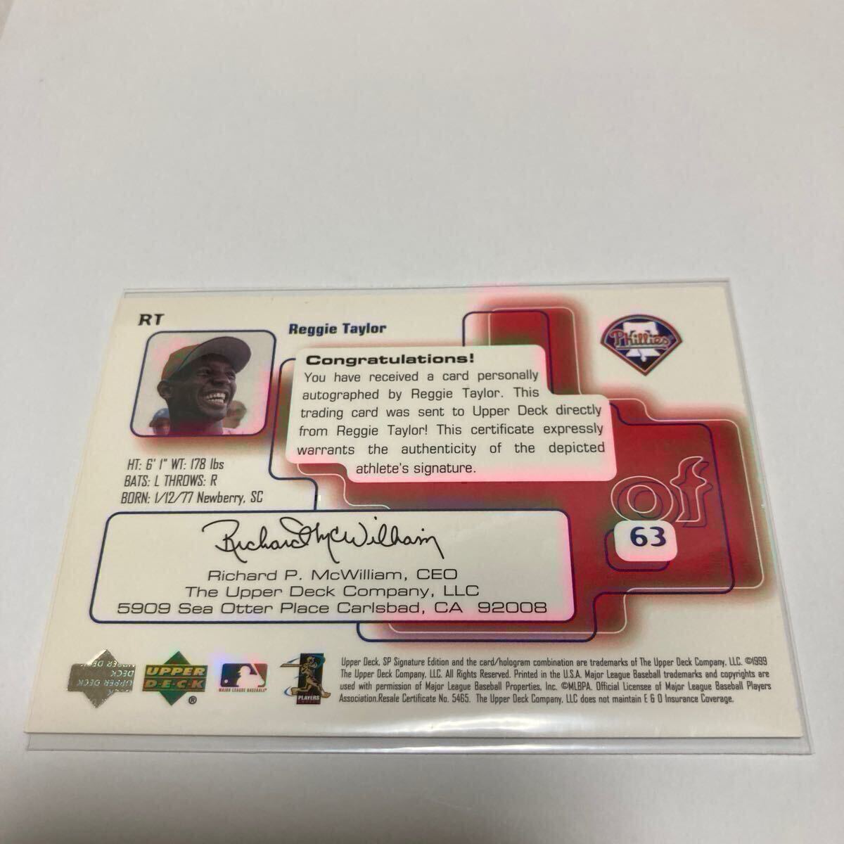 [reji-* Taylor ] автограф автограф карта 1999 UPPER DECK AUTO SP SIGNATURE EDITION AUTOGRAPH # поиск TOPPS Reggie Taylor