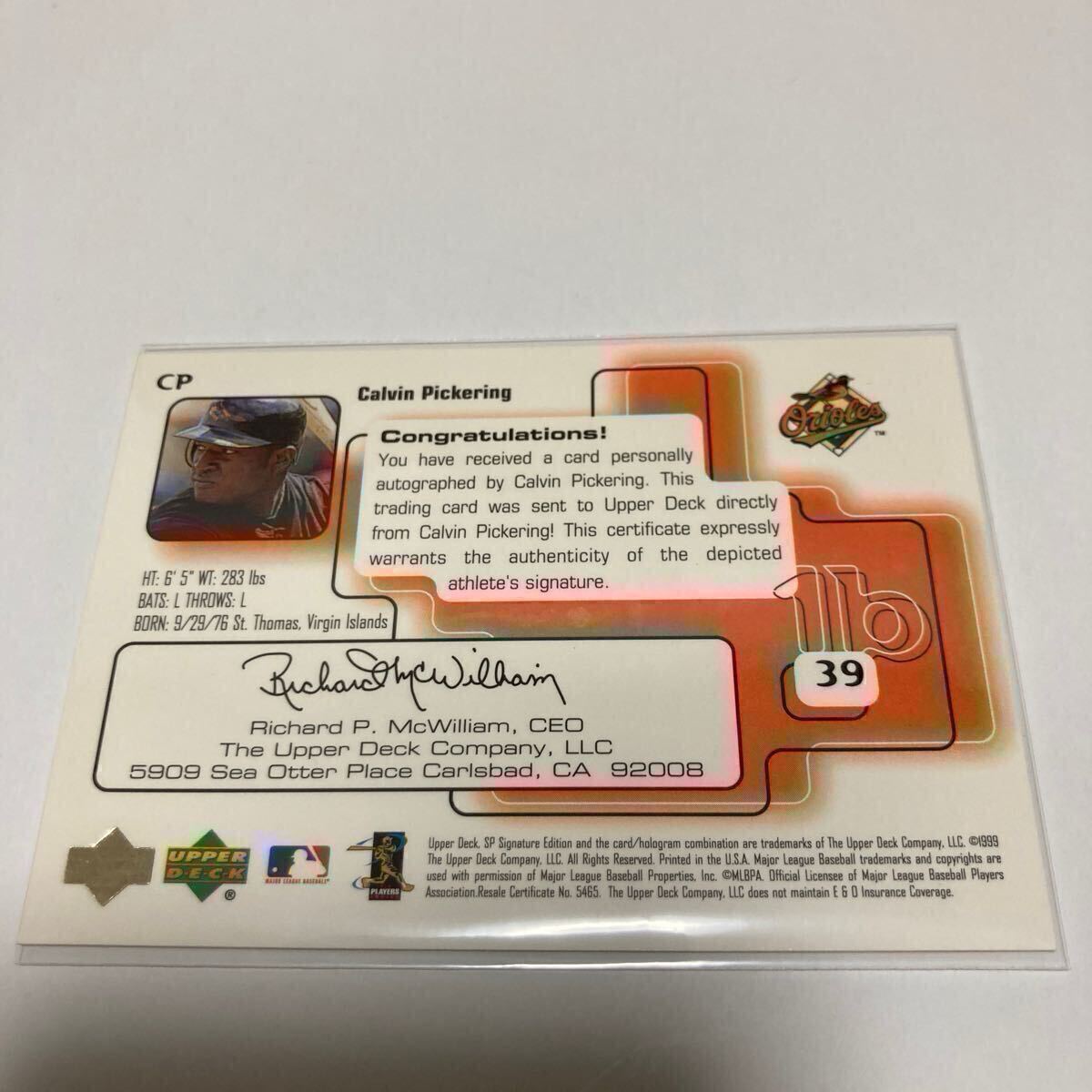 [CALVIN PICKERING] автограф автограф карта 1999 UPPER DECK AUTO SP SIGNATURE EDITION AUTOGRAPH # поиск TOPPS