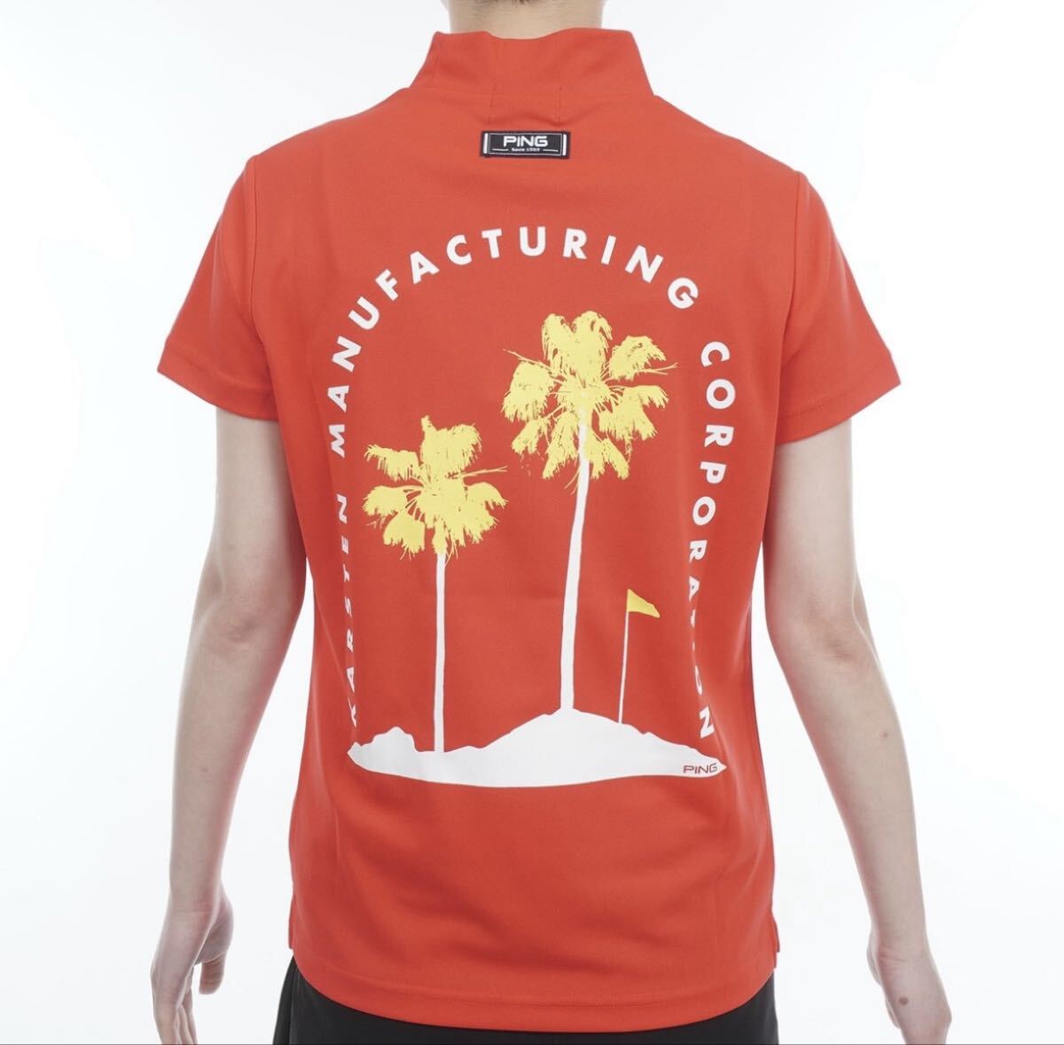 新品未使用 SSサイズ ピン PING グラフィックハイネック半袖シャツ レディス ゴルフウェア モックネックシャツ_画像4