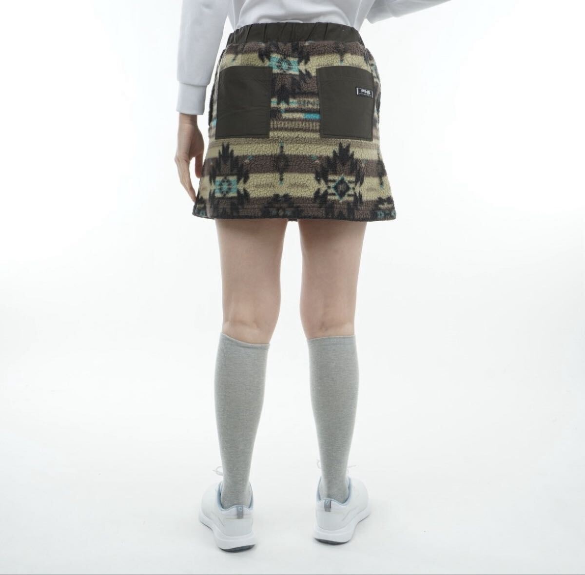新品未使用 SSサイズ PING ピン ゴルフ レディース スカート ウェア ゴルフウェア ロゴ総柄 カモフラ_画像7