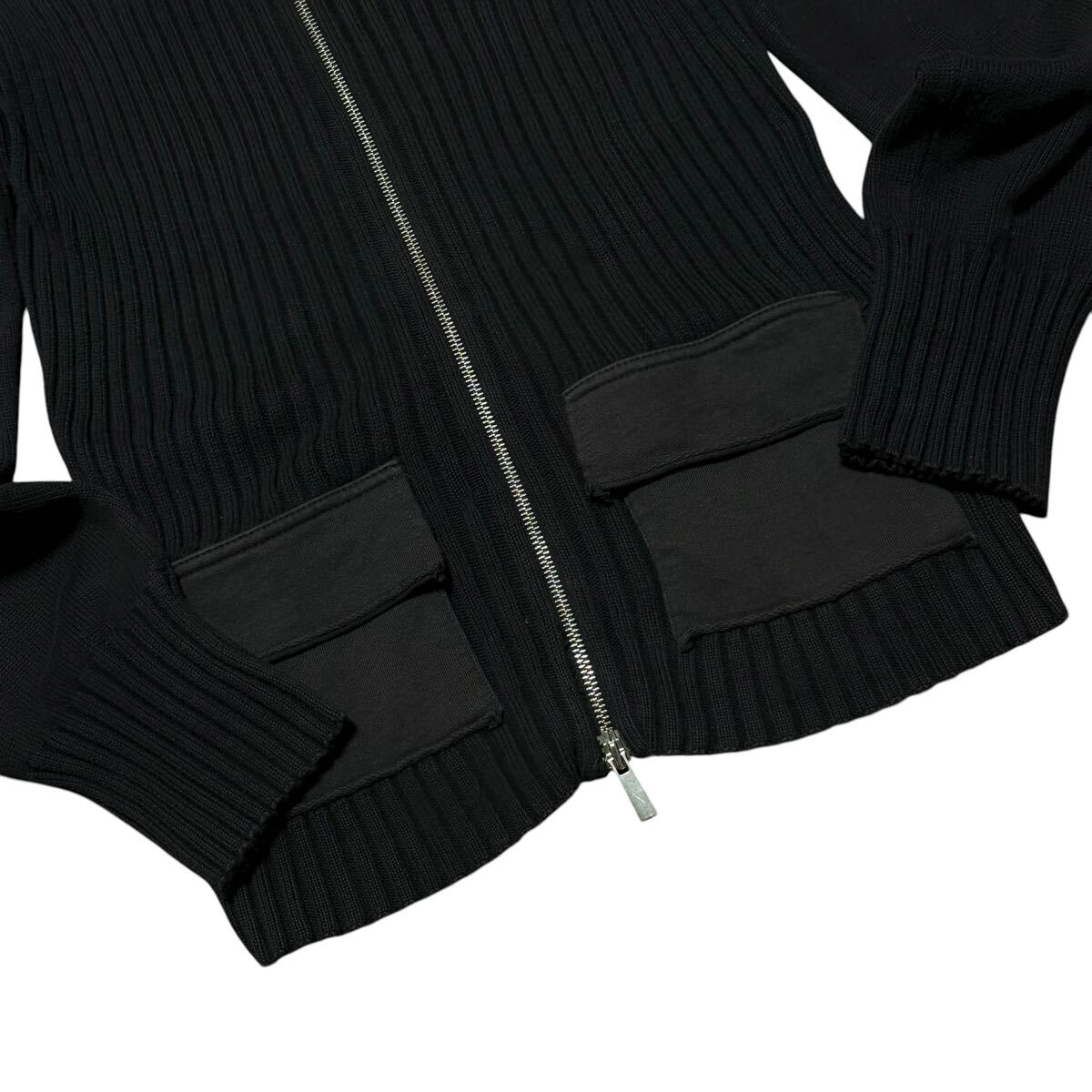 美品/XXLサイズ●エンポリオアルマーニ【極上の着心地】ドライバーズニット ジャケット ブルゾン ダブルジップ ロゴパッチEMPORIO ARMANI_画像4