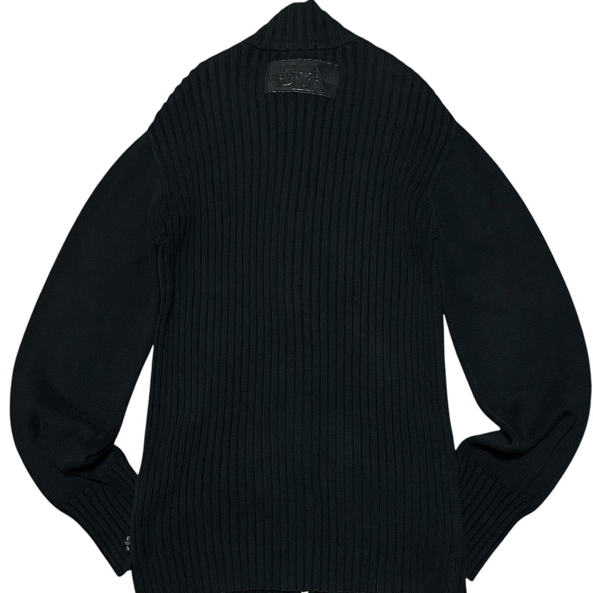 美品/XXLサイズ●エンポリオアルマーニ【極上の着心地】ドライバーズニット ジャケット ブルゾン ダブルジップ ロゴパッチEMPORIO ARMANI_画像5