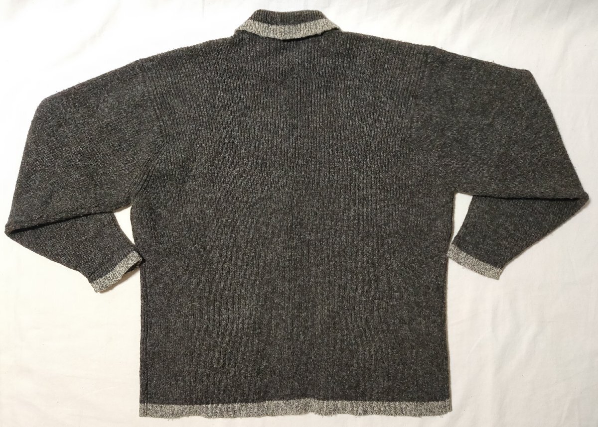 ★JAMIESON'S of Shetland ジャミーソンズ★ ニット カーディガン ジャケット サイズL チャコールグレー スコットランド／イギリス製 03041_画像10