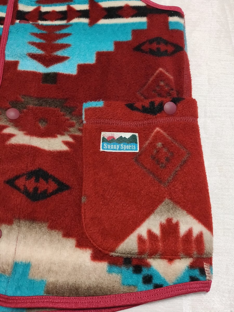 ★SUNNY SPORTS サニースポーツ★ アウトドア フリース ベスト U.S.A製 アラスカ柄 02382_画像2