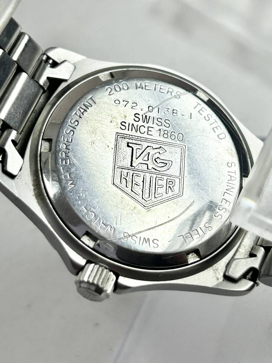 ML765【RUP】★1円~★ 稼働品 TAG HEUER タグホイヤー 2000シリーズ QZ シルバー デイト プロフェッショナル200M 972.013B-1 メンズ腕時計_画像5