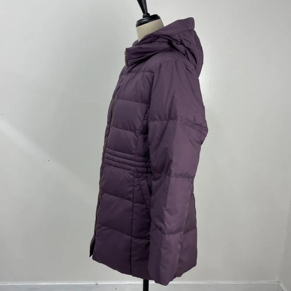 新品 フード付き ウエストスピンドル ダウンコート クロコダイル L パープル CROCODILE_画像4